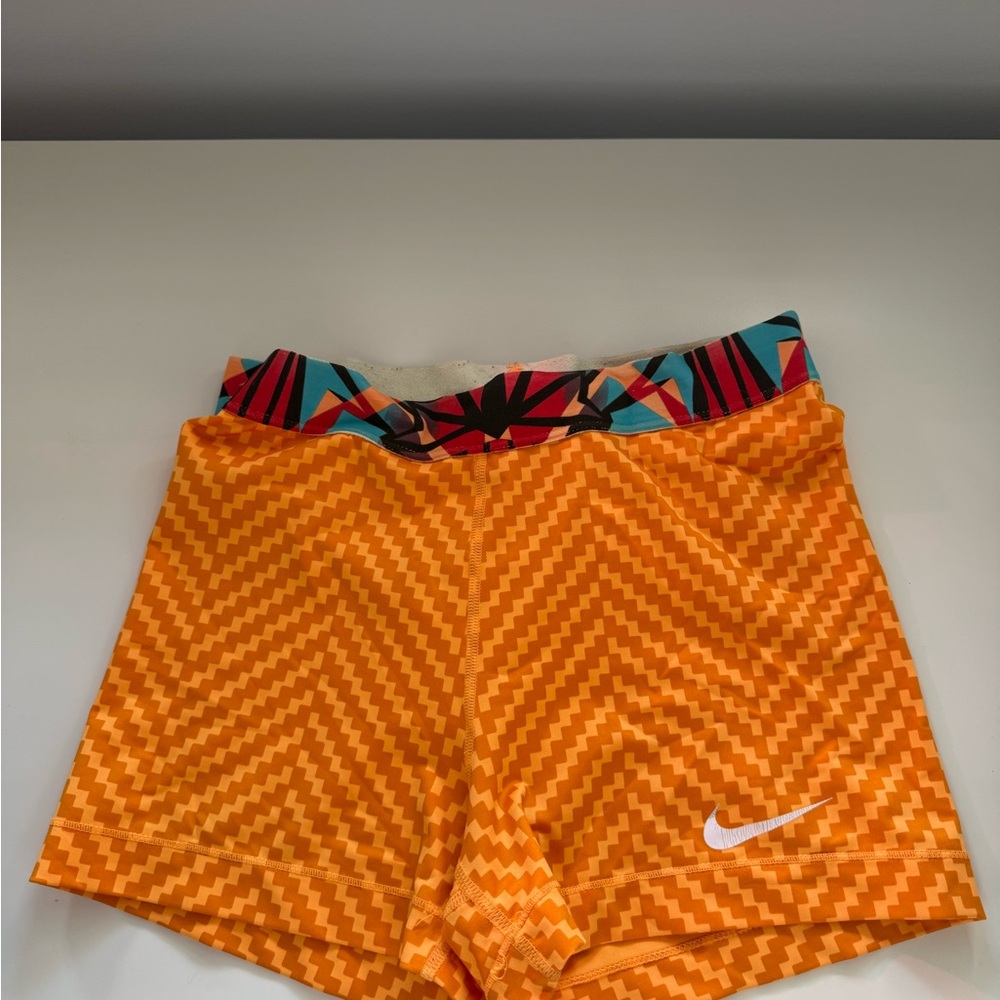 Nike Orange Geometric Shorts
